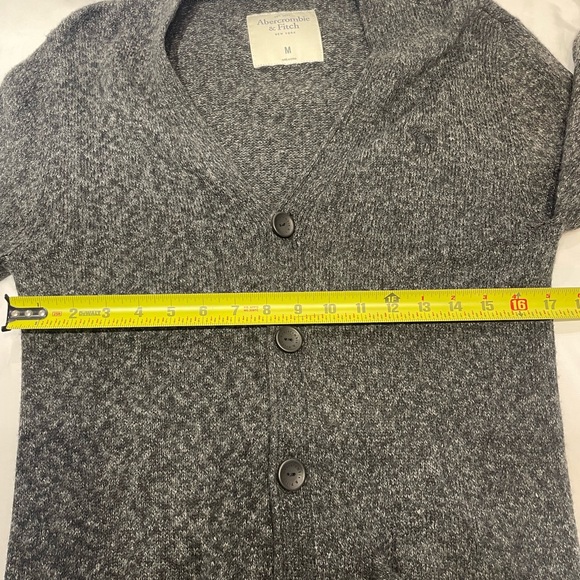 Abercrombie & Fitch Cardigan Medium Front Pocket Academia Sweater Grandpacore - Picture 15 of 16